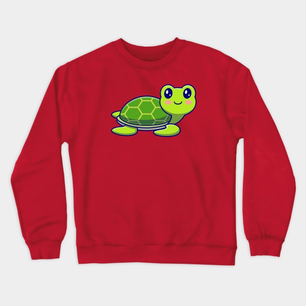 Cute Happy Turtle Swimming Cartoon Crewneck Sweatshirt by Catalyst Labs